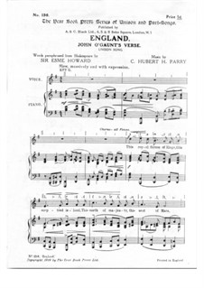 England: Klavierauszug mit Singstimmen by Charles Hubert Hastings Parry