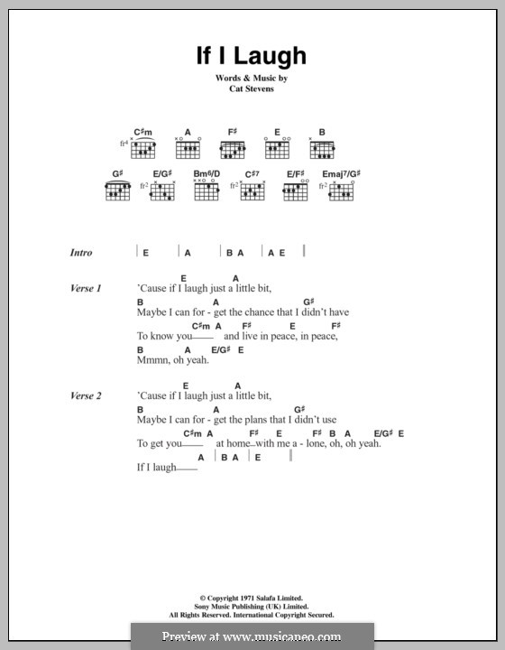 If I Laugh: Text und Akkorde by Cat Stevens