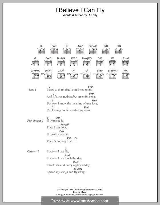 I Believe I Can Fly: Text und Akkorde by Robert Kelly