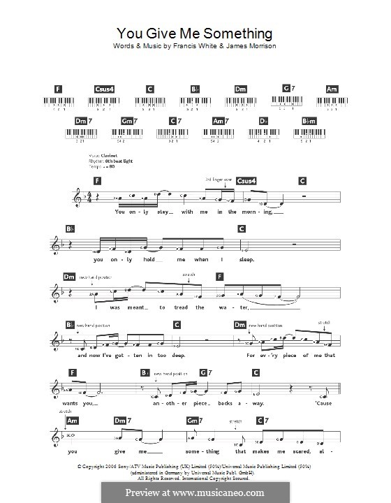 You Give Me Something: Für Keyboard by Eg White, James Morrison