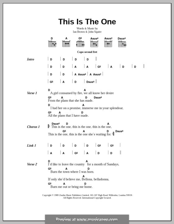 This is the One (The Stone Roses): Text und Akkorde by Ian Brown, John Squire