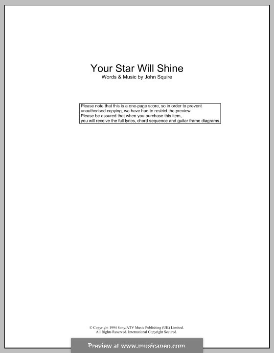 Your Star Will Shine (The Stone Roses): Texte und Akkorde by John Squire