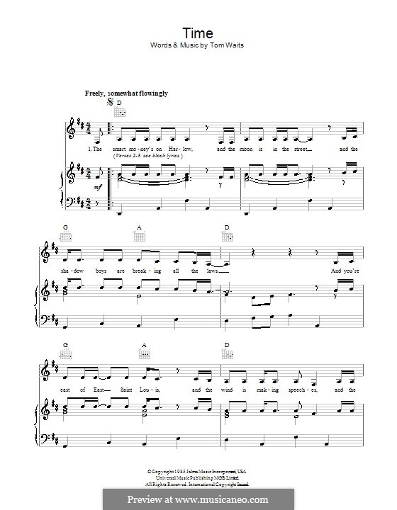 Time: Für Stimme und Klavier (oder Gitarre) by Tom Waits