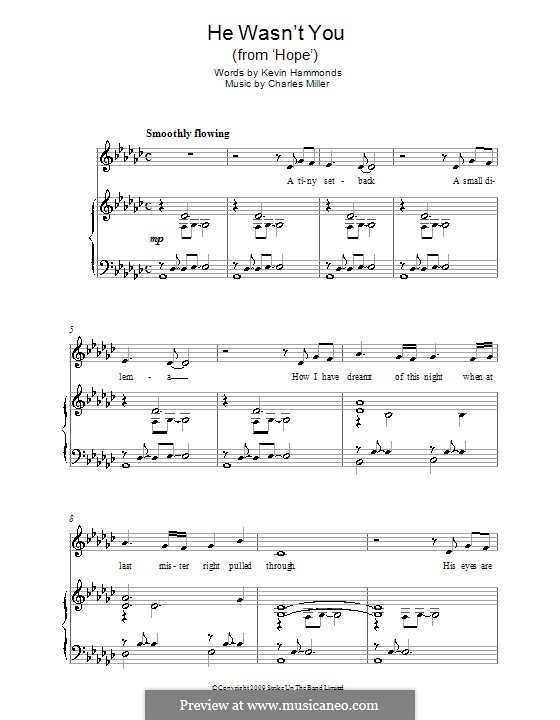 He Wasn't You (from Hope): Für Stimme und Klavier by Charles Miller