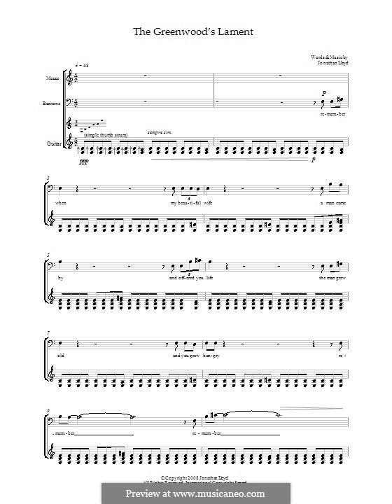 The Greenwood's Lament: The Greenwood's Lament by Jonathan Lloyd