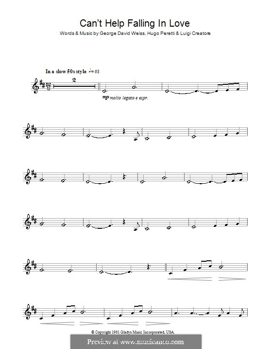 Instrumental version: Für Klarinette by George David Weiss, Hugo Peretti, Luigi Creatore
