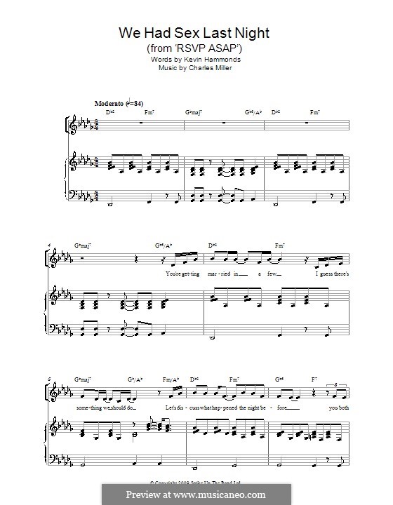 We Had Sex Last Night (from RSVP ASAP): Für Stimme und Klavier by Charles Miller