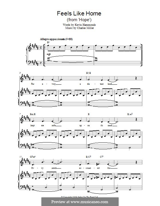 Feels Like Home (from Hope): Für Stimme und Klavier by Charles Miller