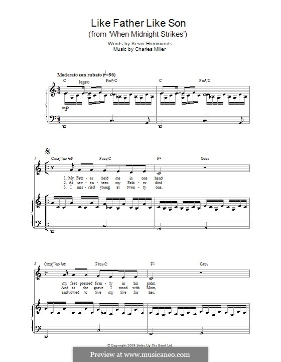 Like Father Like Son (from When Midnight Strikes): Für Stimme und Klavier by Charles Miller