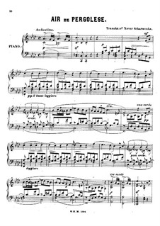 Tre giorni son che Nina: Für Klavier by Giovanni Battista Pergolesi