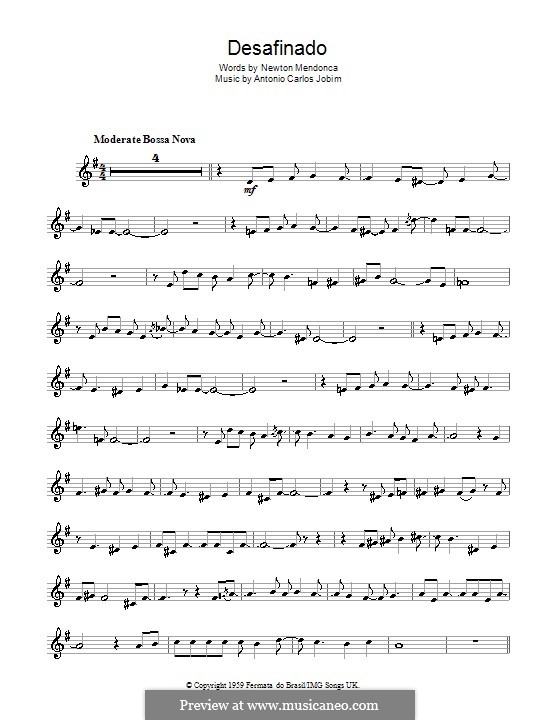 Desafinado (Slightly Out of Tune): Für Klarinette by Antonio Carlos Jobim