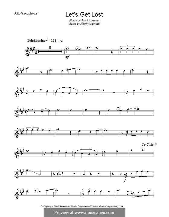 Let's Get Lost (Chet Baker): Für Saxophon by Jimmy McHugh