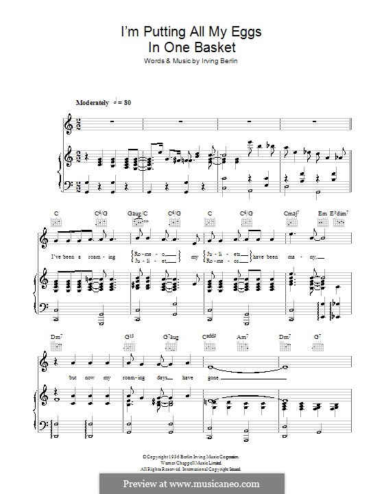 I'm Putting All My Eggs in One Basket: Für Stimme mit Klavier oder Gitarre (Ella Fitzgerald) by Irving Berlin