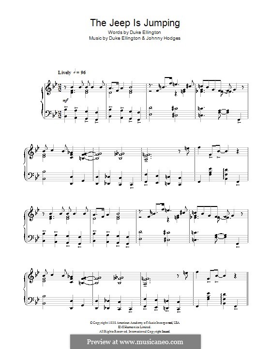 The Jeep Is Jumping (Duke Ellington): Für Klavier by John Hodges