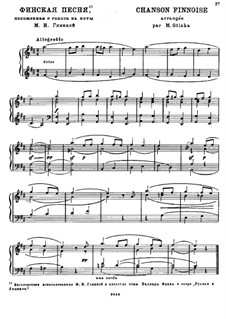 Finnisches Lied für Klavier: Finnisches Lied für Klavier by Michail Glinka