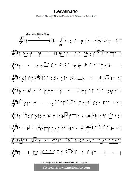 Desafinado (Slightly Out of Tune): Für Saxophon by Antonio Carlos Jobim