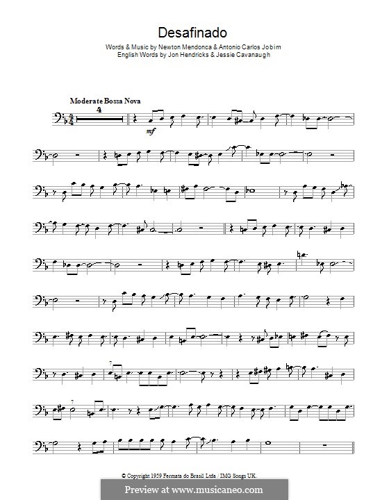 Desafinado (Slightly Out of Tune): For trombone by Antonio Carlos Jobim