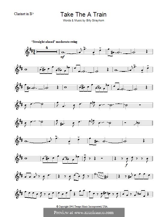 Take the 'A' Train (Duke Ellington): Für Klarinette by Billy Strayhorn