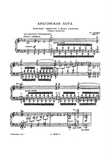 Jota Aragonesa: Für Klavier by Michail Glinka