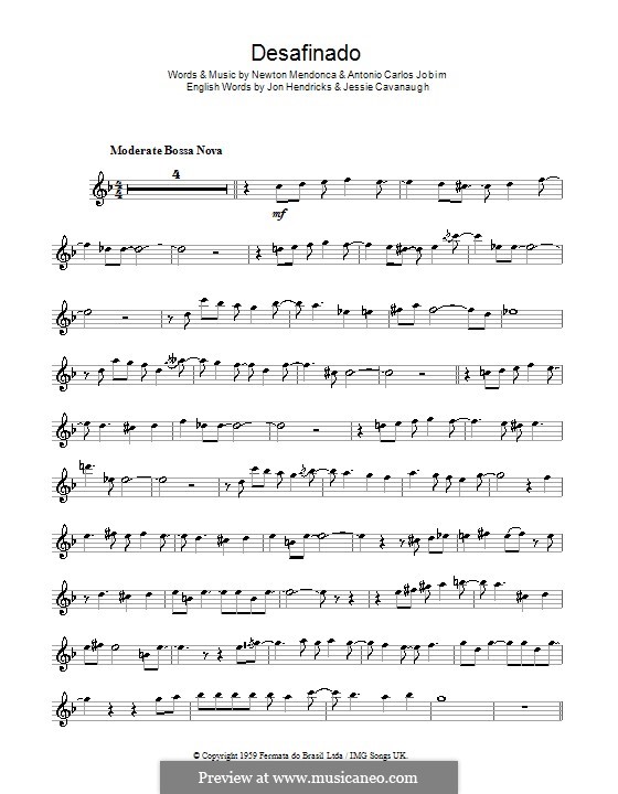 Desafinado (Slightly Out of Tune): Für Flöte by Antonio Carlos Jobim