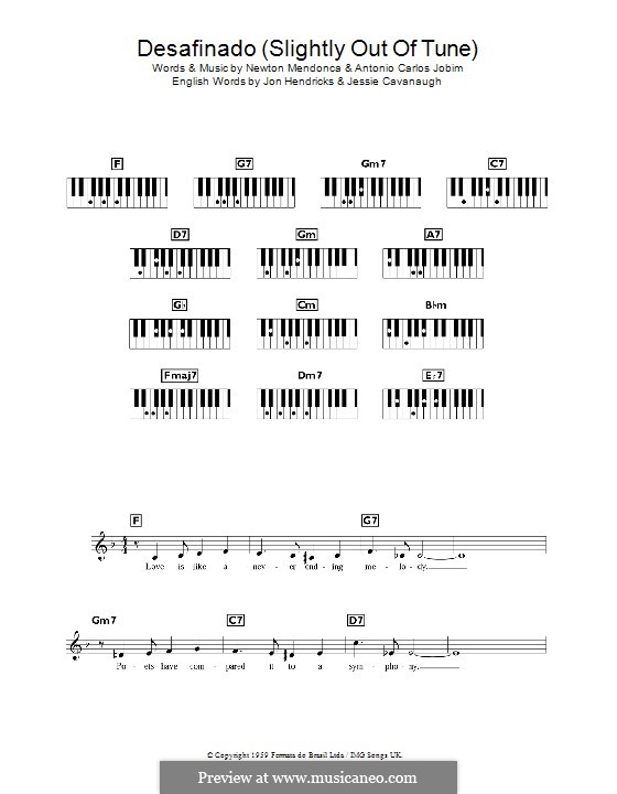 Desafinado (Slightly Out of Tune): Für Keyboard by Antonio Carlos Jobim