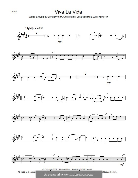 Instrumental version: Für Flöte by Chris Martin, Guy Berryman, Jonny Buckland, Will Champion