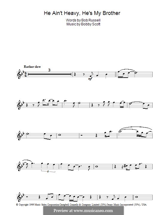 He Ain't Heavy, He's My Brother: Für Flöte by Bobby Scott