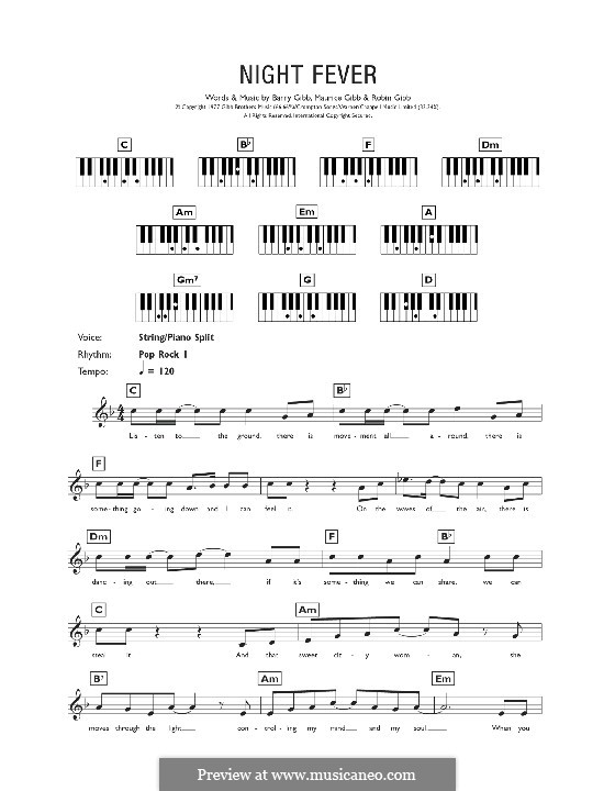 Night Fever (The Bee Gees): Für Keyboard by Barry Gibb, Maurice Gibb, Robin Gibb