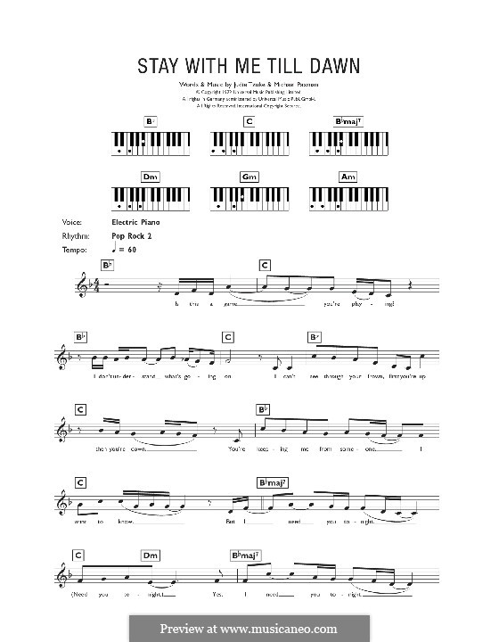 Stay with Me Till Dawn: Für Keyboard by Judie Tzuke, Michael Paxman
