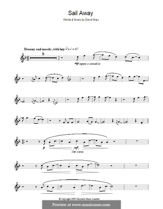 Sail Away: Für Klarinette by David Gray
