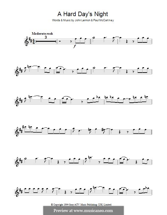 A Hard Day's Night (The Beatles): Für Altsaxophon by John Lennon, Paul McCartney