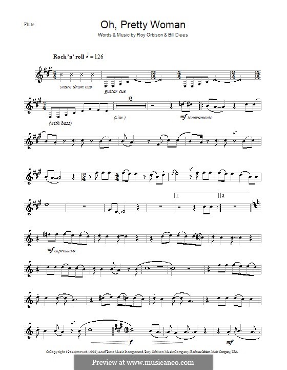 Oh, Pretty Woman: Für Flöte by Bill Dees, Roy Orbison