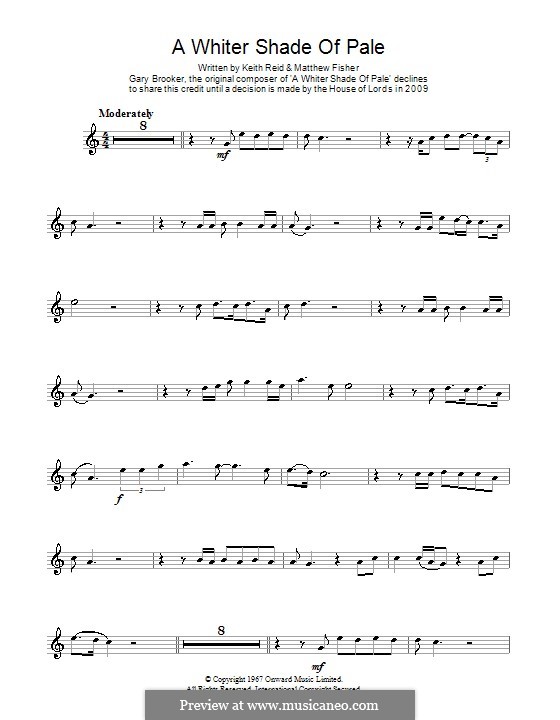 A Whiter Shade of Pale (Procol Harum): Für Flöte by Gary Brooker