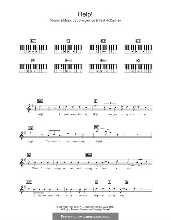 Help! (The Beatles): Für Keyboard by John Lennon, Paul McCartney