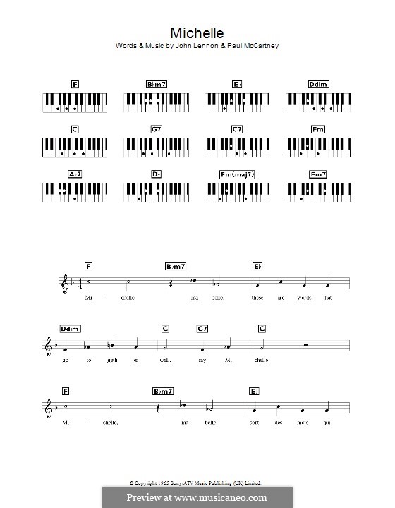 Michelle (The Beatles), for One Instrument: Für Keyboard by John Lennon, Paul McCartney