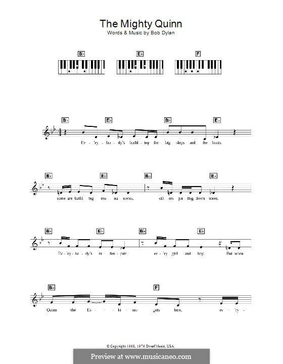 Quinn the Eskimo (The Mighty Quinn): Für Keyboard by Bob Dylan