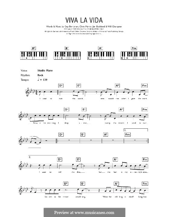 Instrumental version: Für Keyboard by Chris Martin, Guy Berryman, Jonny Buckland, Will Champion