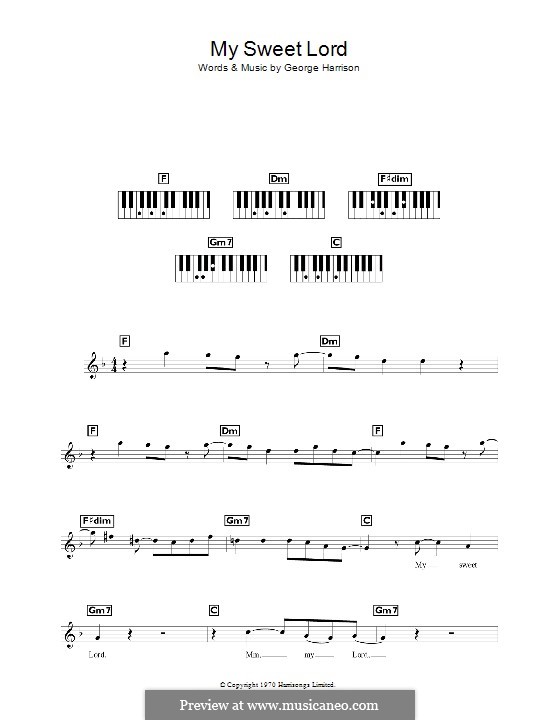 My Sweet Lord: Für Keyboard by George Harrison