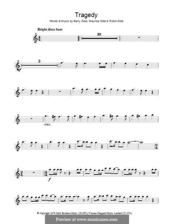 Tragedy (The Bee Gees): Für Altsaxophon by Barry Gibb, Maurice Gibb, Robin Gibb