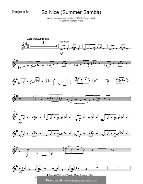So Nice (Summer Samba): Für Trompete by Marcos Valle, Paulo Sergio Valle