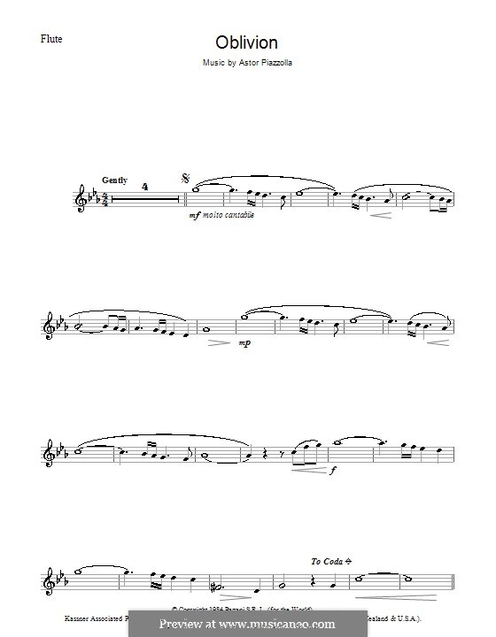Oblivion: Für Flöte by Astor Piazzolla