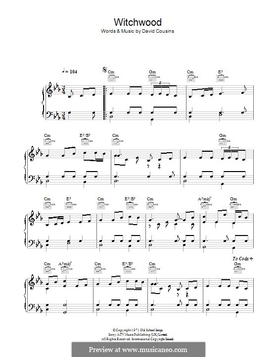 Witchwood (The Strawbs): Für Stimme und Klavier (oder Gitarre) by David Cousins