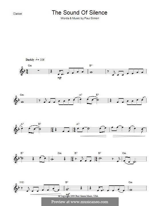 The Sound of Silence (Simon & Garfunkel): Für Klarinette by Paul Simon