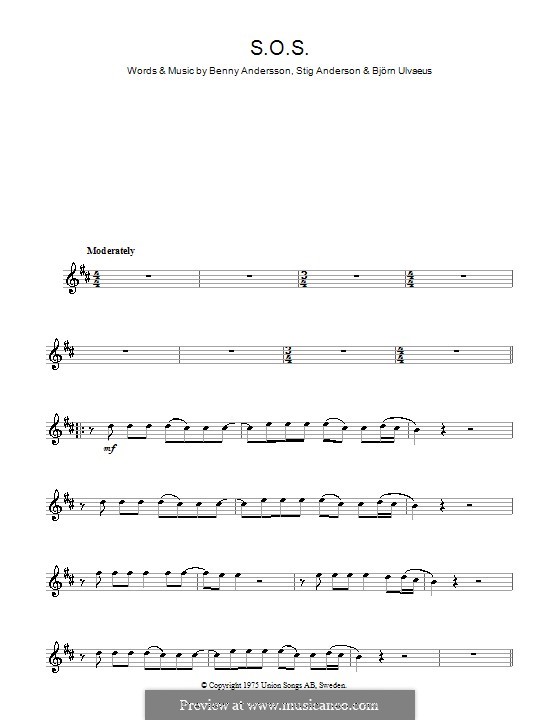 S.O.S. (ABBA): Für Altsaxophon by Benny Andersson, Björn Ulvaeus, Stig Anderson