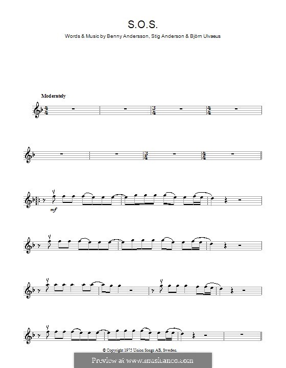 S.O.S. (ABBA): Für Violine by Benny Andersson, Björn Ulvaeus, Stig Anderson