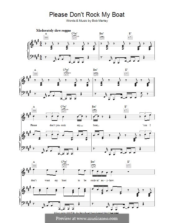 Please Don't Rock My Boat: Für Stimme und Klavier (oder Gitarre) by Bob Marley