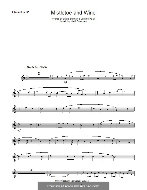 Mistletoe and Wine (Cliff Richard): Für Klarinette by Keith Strachan