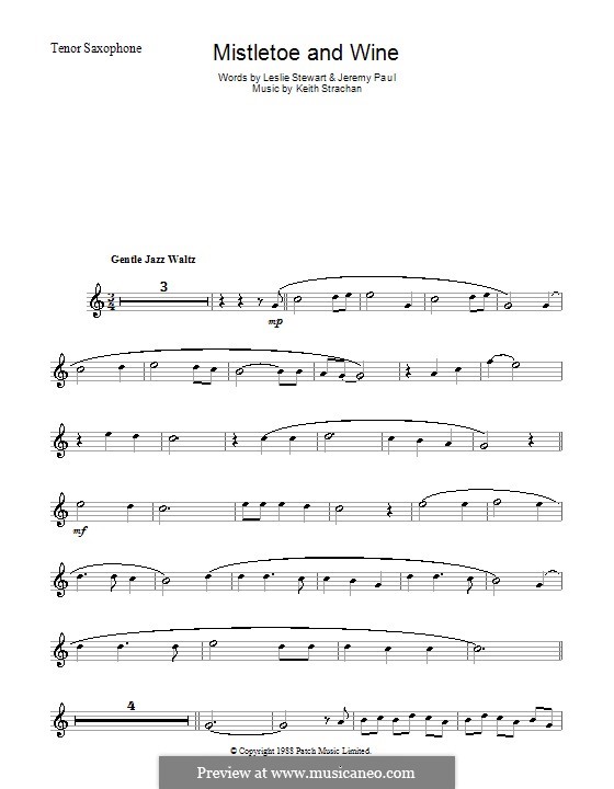 Mistletoe and Wine (Cliff Richard): Für Tenorsaxophon by Keith Strachan