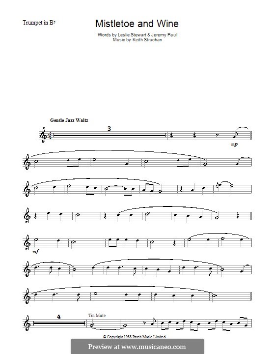 Mistletoe and Wine (Cliff Richard): Für Trompete by Keith Strachan