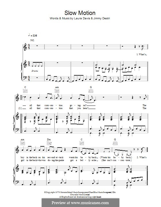 Slow Motion (Blondie): Für Stimme und Klavier (oder Gitarre) by James Mollica Destri, Laura Davis
